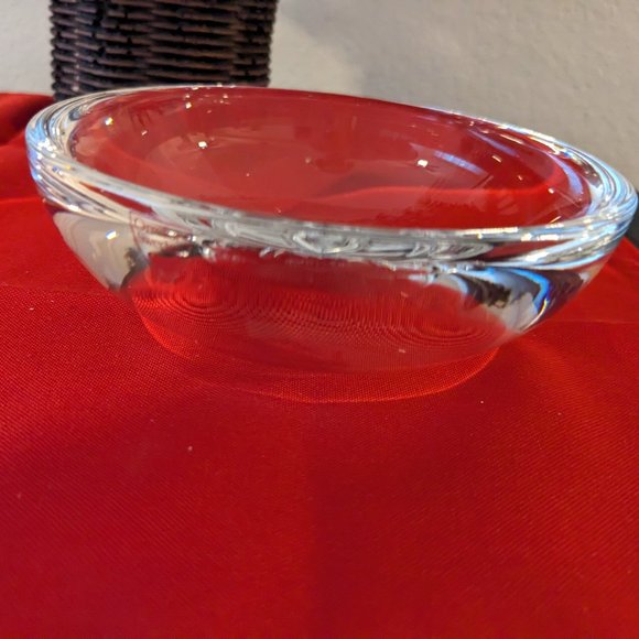 Orrefors Round Heavy Crystal Snowflake Bowl - Picture 10 of 13